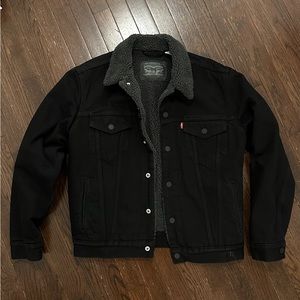 SHERPA TRUCKER JACKET BLACK - GREY